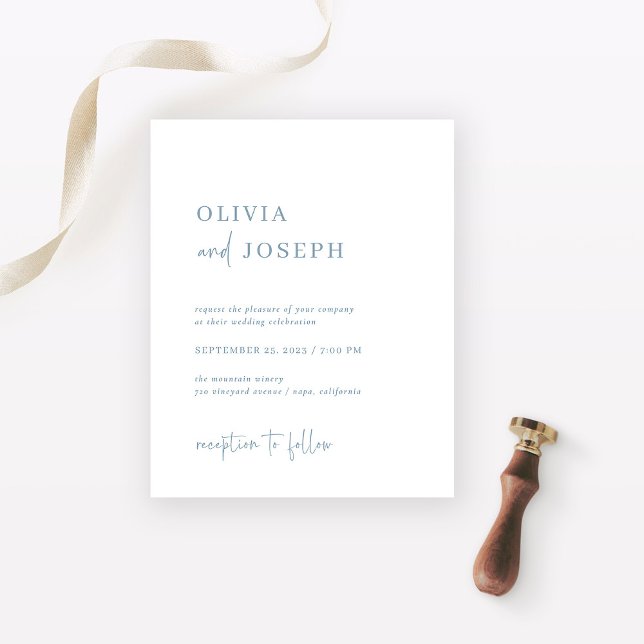 Simple Modern Minimalist Budget Wedding Invitation (Creator Uploaded)