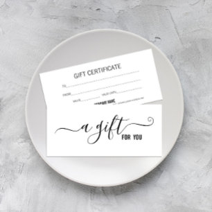 Simple Modern Minimalist Business Gift Certificate