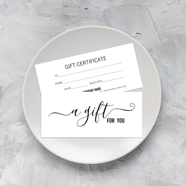 Simple Modern Minimalist Business Gift Certificate (Creator Uploaded)