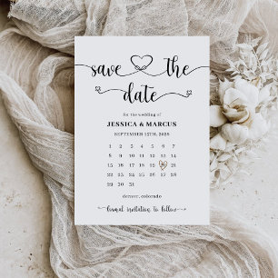 Simple Modern Minimalist Calendar   Photo Wedding  Save The Date