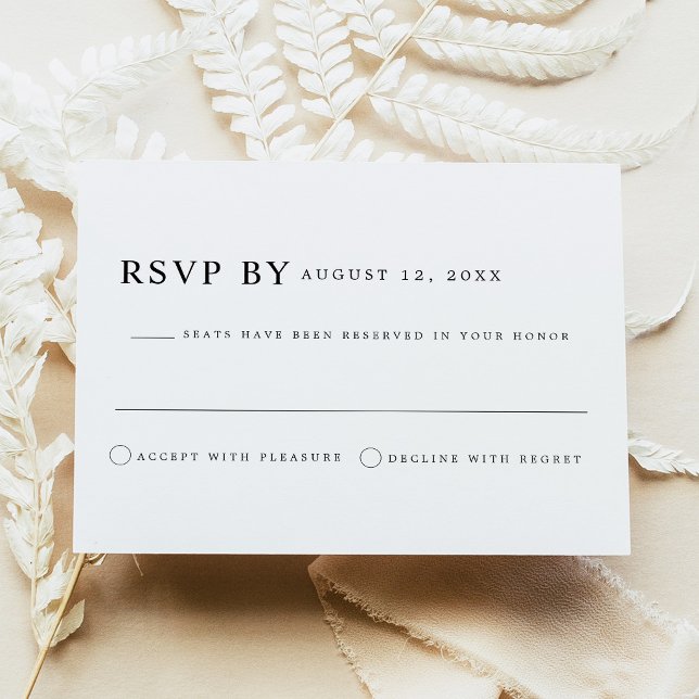 Simple Modern Minimalist Classic Serif Clean RSVP Invitation (Creator Uploaded)