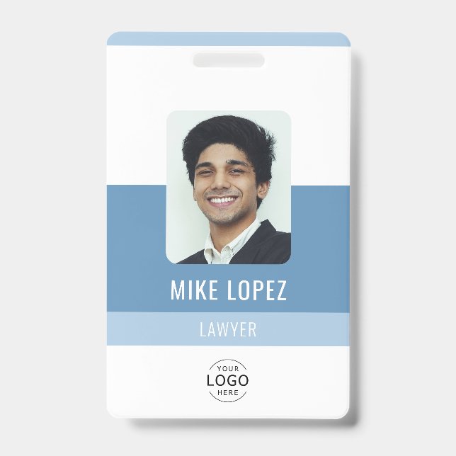 Simple Modern Minimalist Company Staff ID Badge (Front)