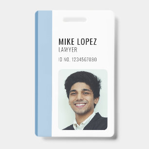 Simple Modern Minimalist Custom Employee ID Badge