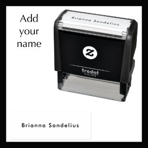 Simple Modern Minimalist Custom Text Name Business Self-inking Stamp