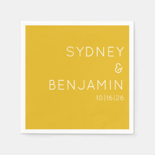 Simple Modern Minimalist Custom Wedding Yellow Napkin