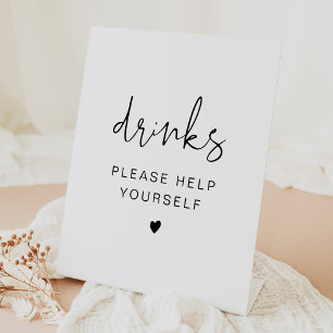Simple Modern Minimalist Drinks Bar Pedestal Sign