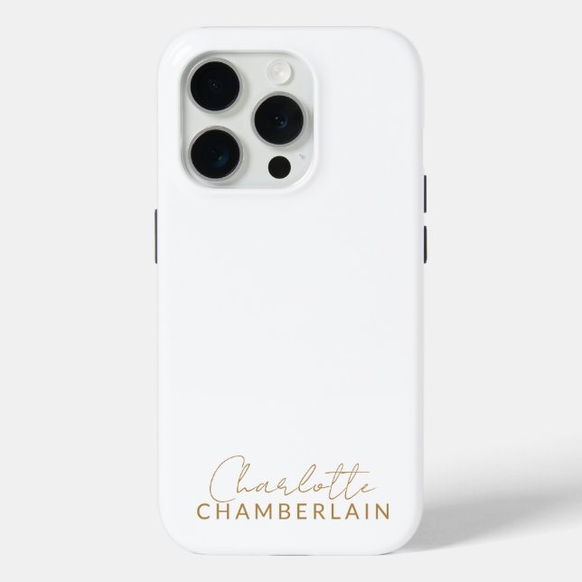 Simple Modern Minimalist Gold Name  Case-Mate iPhone Case (Back)