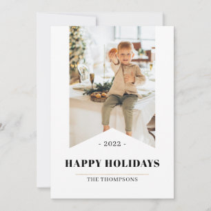 Simple Modern Minimalist Happy Holidays Photo 2022 Holiday Card