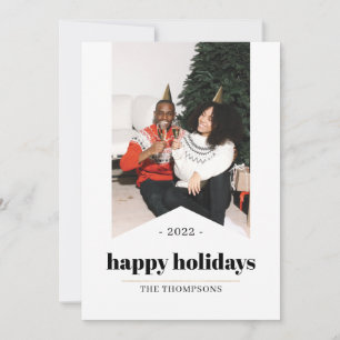 Simple Modern Minimalist Happy Holidays Photo 2022 Holiday Card