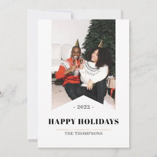 Simple Modern Minimalist Happy Holidays Photo 2022 Holiday Card