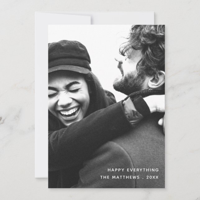 Simple Modern Minimalist Holiday Photo Card (Front)