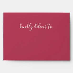 Simple Modern Minimalist Magenta Wedding Envelope