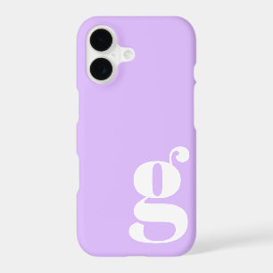 Simple Modern Minimalist Monogram Pastel Purple 