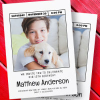 Simple Modern Minimalist Photo Birthday Party