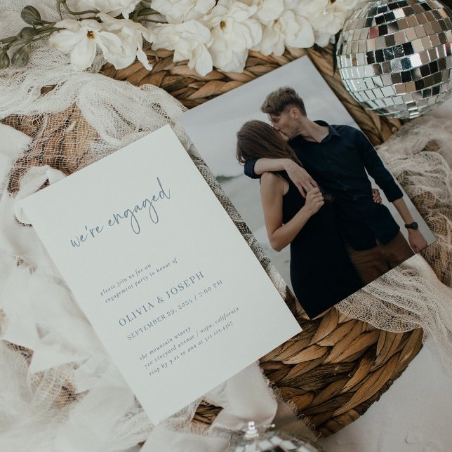 Simple Modern Minimalist | Photo Engagement Party Invitation (Creator Uploaded)