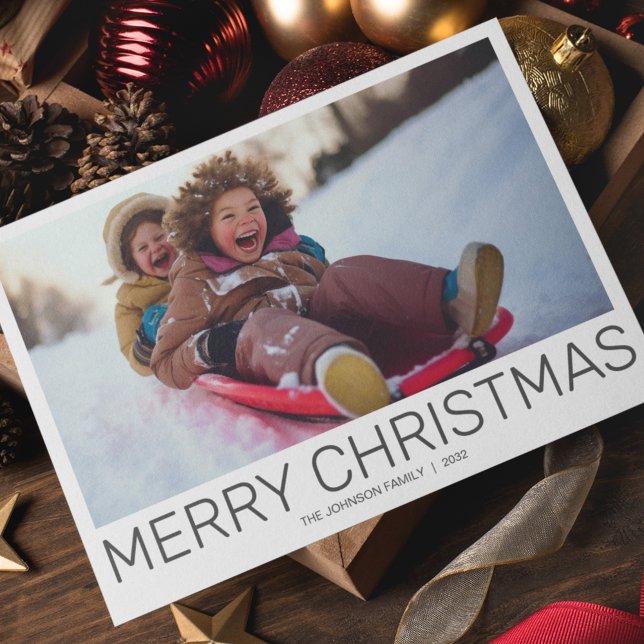 Simple Modern Minimalist Photo Holiday Card (Creator Uploaded)