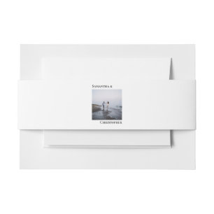 Simple Modern Minimalist Photo Landscape Wedding Invitation Belly Band