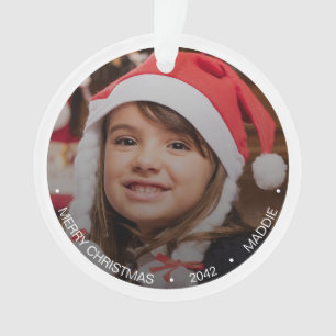 Simple Modern Minimalist Photo Ornament