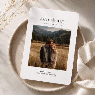 Simple Modern Minimalist Photo Save the Date