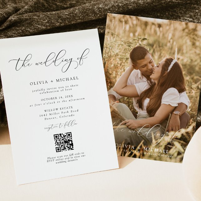 Simple Modern Minimalist Photo Wedding Invitation (Creator Uploaded)