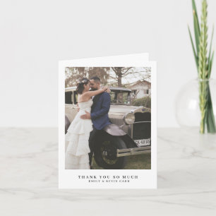 Simple Modern Minimalist Photo Wedding Thank You Card