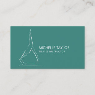 Simple Modern Minimalist Pilates Fitness Business Card