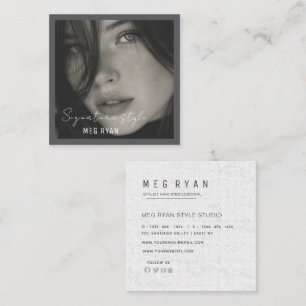  Simple Modern minimalist  Professional Photo  Square Business Card