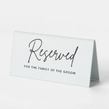 Simple, Modern Minimalist Reserved Table Tent Sign