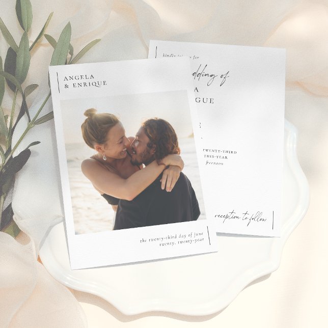 Simple Modern & Minimalist Romantic Photo Wedding Invitation (Creator Uploaded)