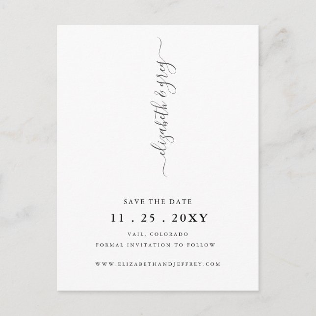 Simple Modern Minimalist Save The Date   Announcement Postcard (Front)