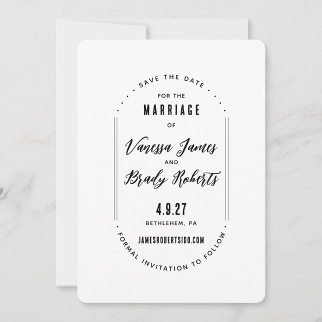 Simple Modern Minimalist Save the Date Invitation (Front)