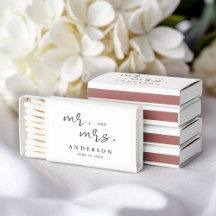 Simple Modern Minimalist Script Mr. and Mrs.