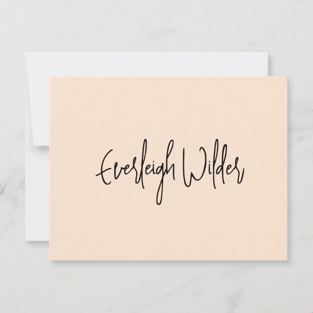 Simple Modern Minimalist Script Typography  Card (Front)