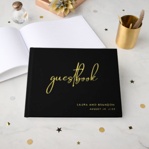 Simple Modern Minimalist Script Wedding with Photo Guest Book