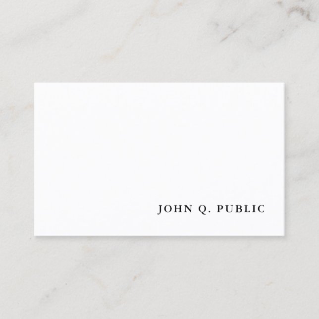 Simple Modern Minimalist Template Professional Business Card (Front)