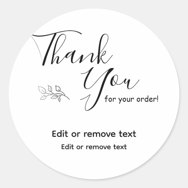 Simple, Modern, Minimalist Thank You Sticker (Front)