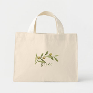 Simple Modern Minimalist Trendy Olive Branch Mini Tote Bag