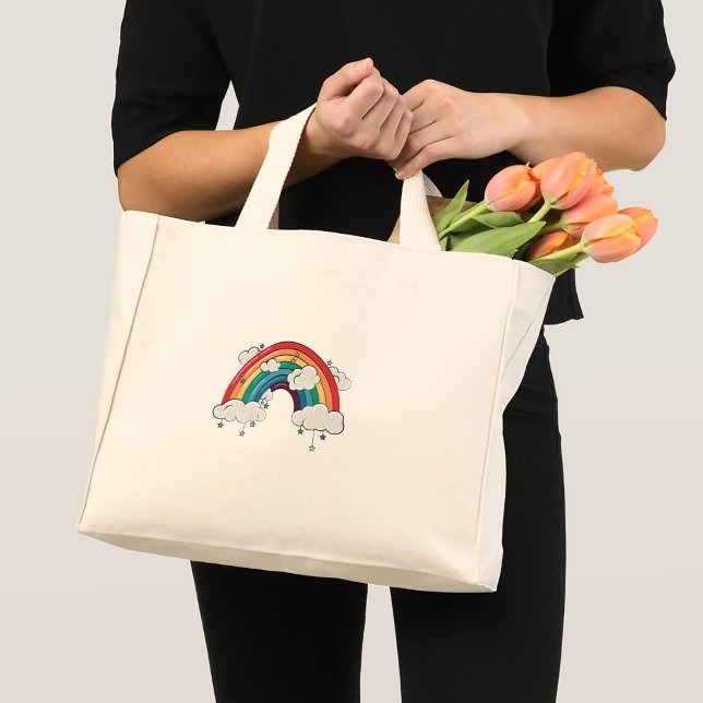 Simple Modern Minimalist Trendy Rainbow  Mini Tote Bag (Creator Uploaded)