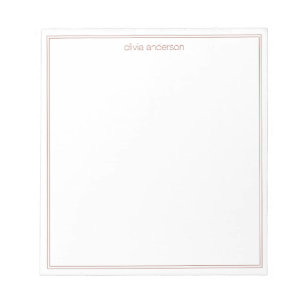 Simple Modern Minimalist Two Border Monogram Notepad