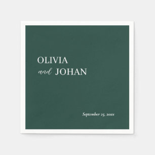Simple Modern & Minimalist   Wedding Emerald Green Napkin