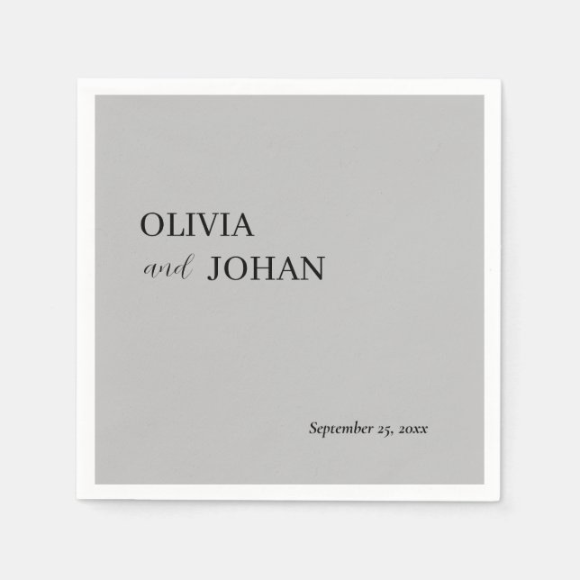 Simple Modern & Minimalist | Wedding Grey Napkin (Front)