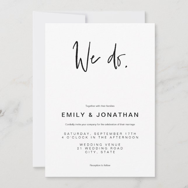Simple Modern Minimalist Wedding Invitation (Front)