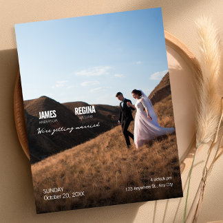 Simple modern minimalist wedding invitation