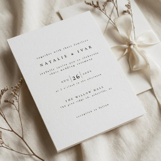 Simple Modern Minimalist Wedding Invitation