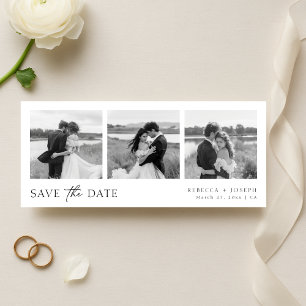 Simple Modern Minimalist Wedding Photo Strip Save The Date