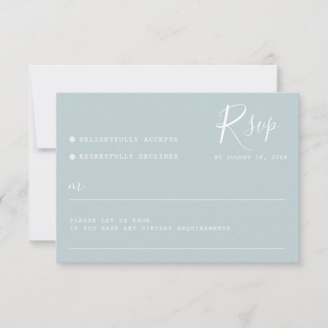 Simple Modern Minimalist Wedding RSVP Card (Front)