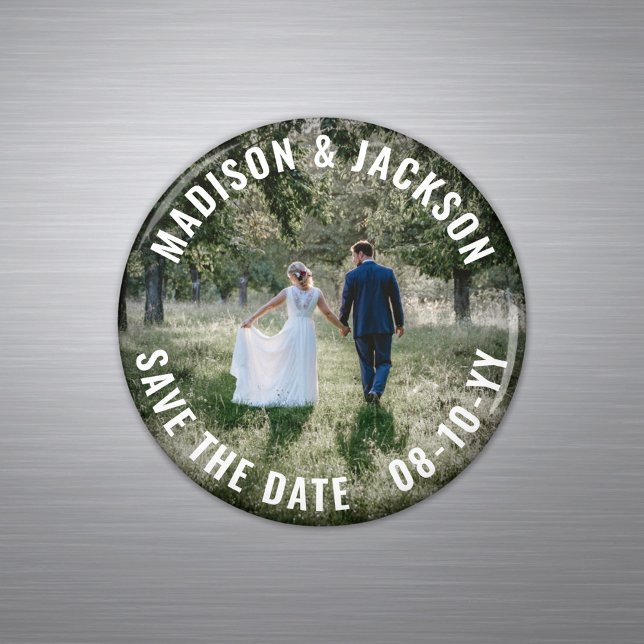 Simple Modern Minimalist Wedding Save the Date Magnet (Creator Uploaded)