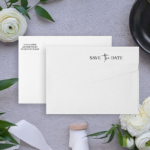 Simple Modern Minimalist   Wedding Save the Date Wrap Around Label
