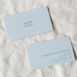 Simple Modern Minimalistic Blue Professional Logo  Business Card
