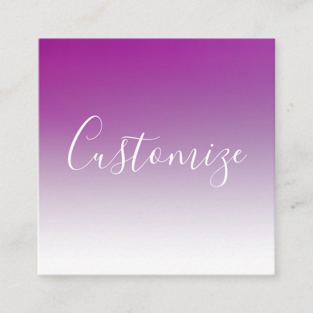 Simple Modern Minimalistic Purple Ombre Gradient Enclosure Card (Front)